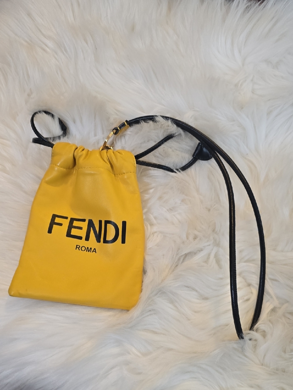 Fendi‎ Yellow Drawstring Mini Pouch - Picture 6 of 17